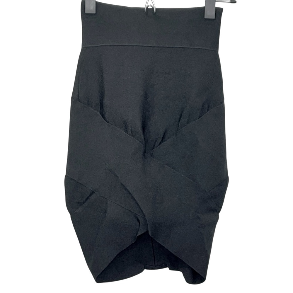 Herve Leger Black Bandage Mini Skirt Size M High Waist Designer